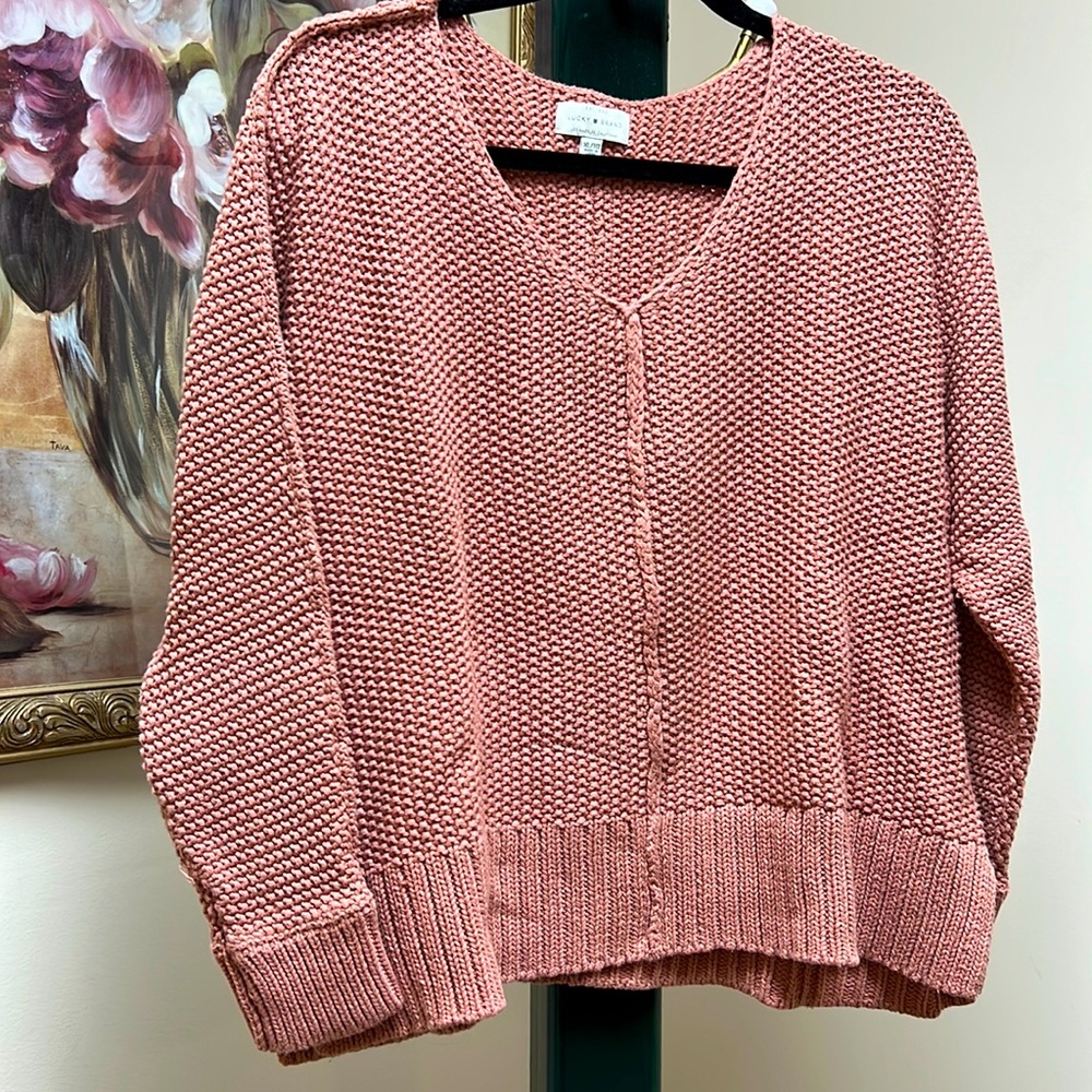Lucky Brand Women's V-Neck Sweater in Pink